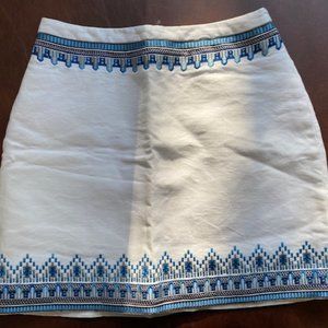 C Wonder White Skirt with Blue Tribal Trim